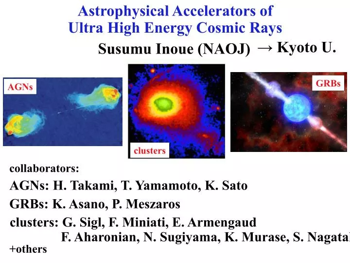 astrophysical accelerators of ultra high energy cosmic rays