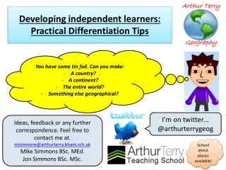 Developing independent learners: Practical Differentiation Tips