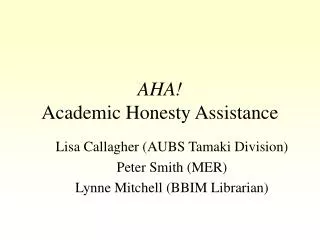 AHA! Academic Honesty Assistance
