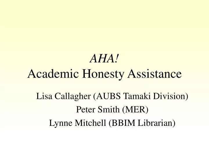 aha academic honesty assistance