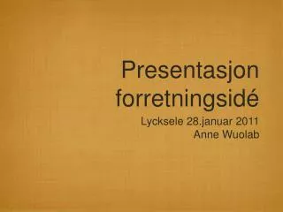 presentasjon forretningsid