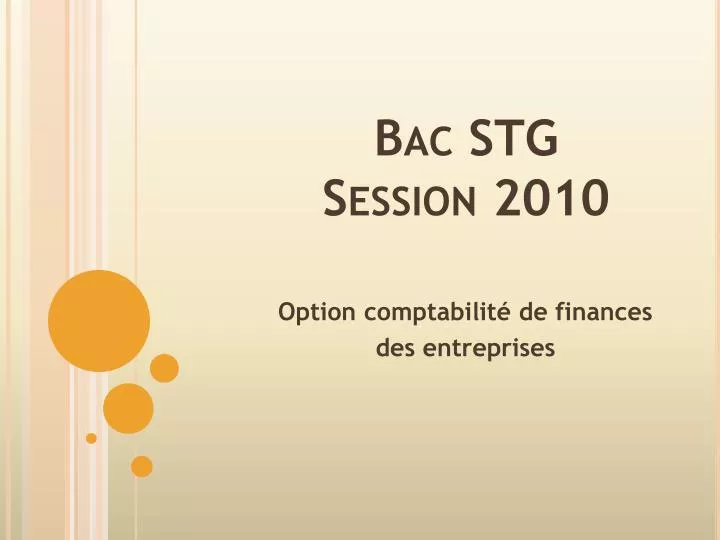 bac stg session 2010