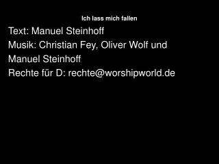 ich lass mich fallen