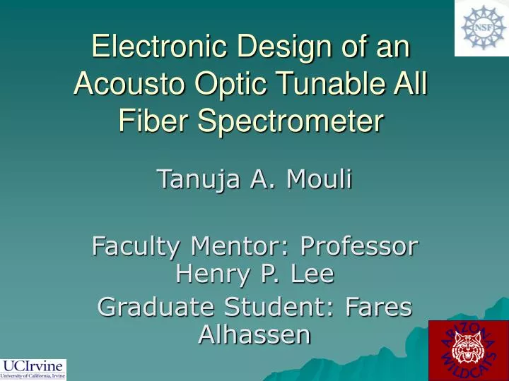 electronic design of an acousto optic tunable all fiber spectrometer