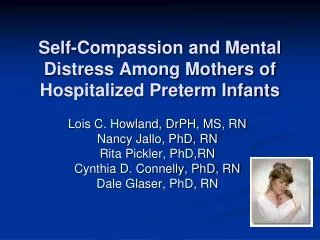 Self-Compassion and Mental Distress Among Mothers of Hospitalized Preterm Infants