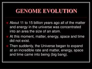 GENOME EVOLUTION