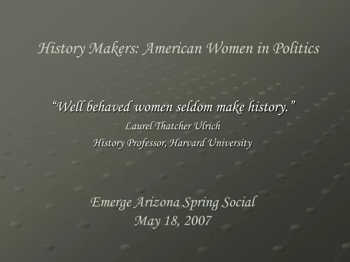 history makers american women in politics