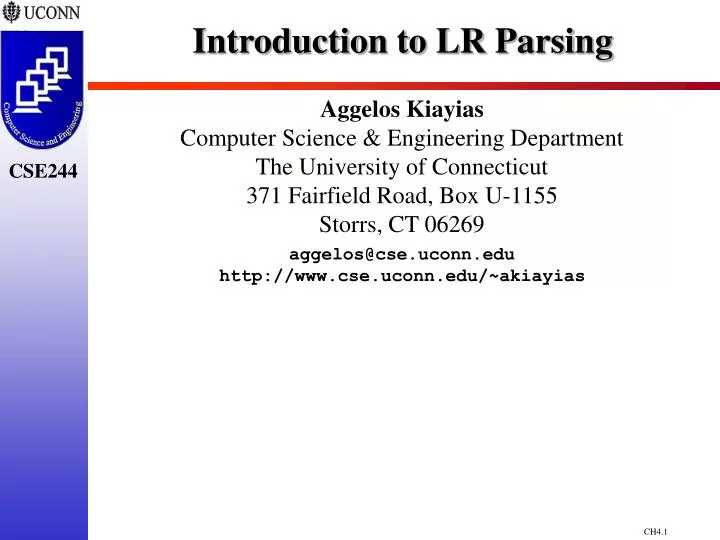 introduction to lr parsing