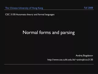 CSC 3130: Automata theory and formal languages