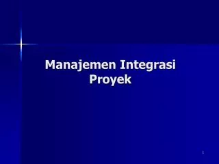 manajemen integrasi proyek