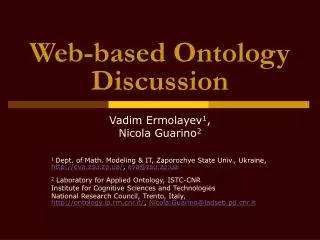 Web-based Ontology Discussion