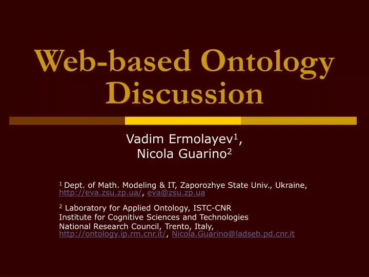web based ontology discussion