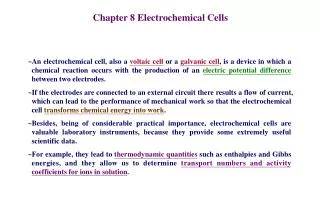 Chapter 8 Electrochemical Cells