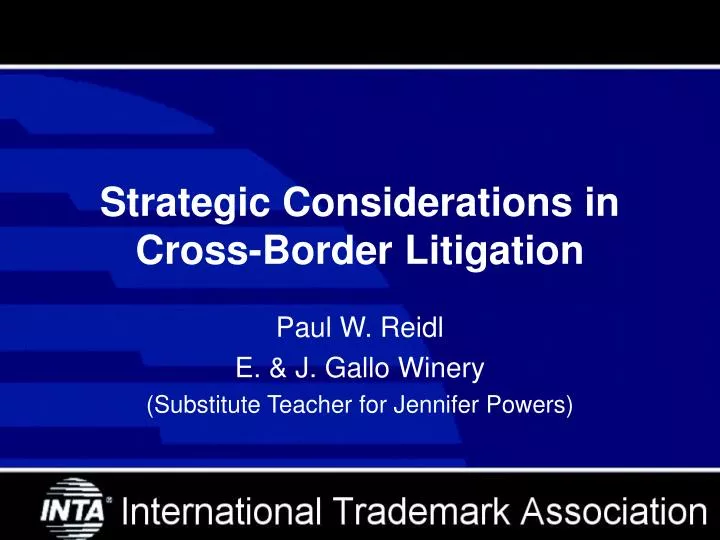 strategic considerations in cross border litigation