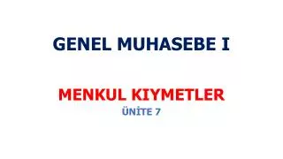 genel muhasebe i