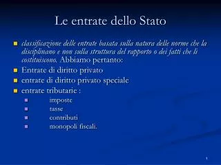 le entrate dello stato