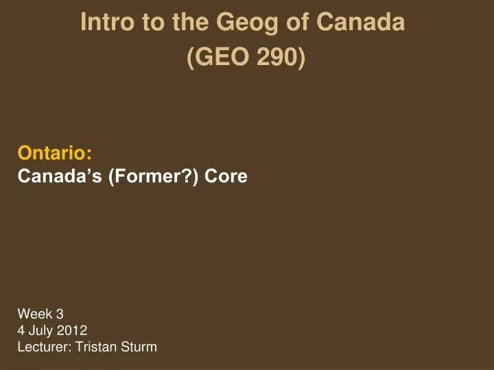 intro to the geog of canada geo 290