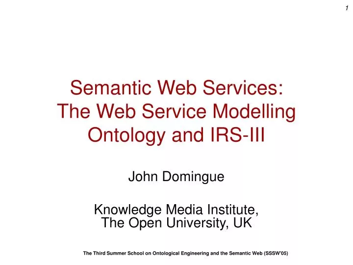 semantic web services the web service modelling ontology and irs iii
