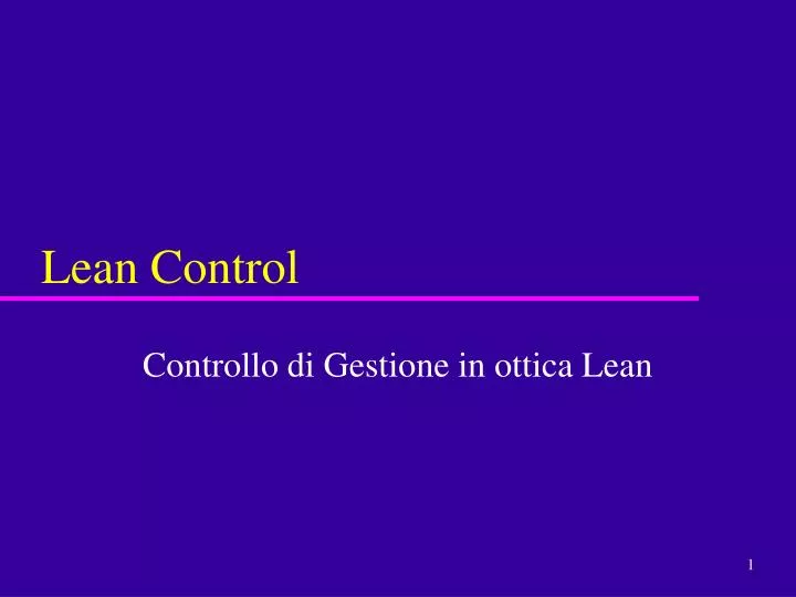 lean control