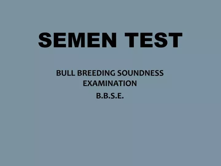 semen test
