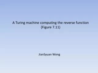 A Turing machine computing the reverse function (Figure 7.11)
