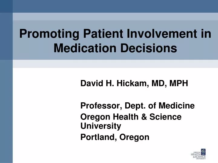 promoting patient involvement in medication decisions