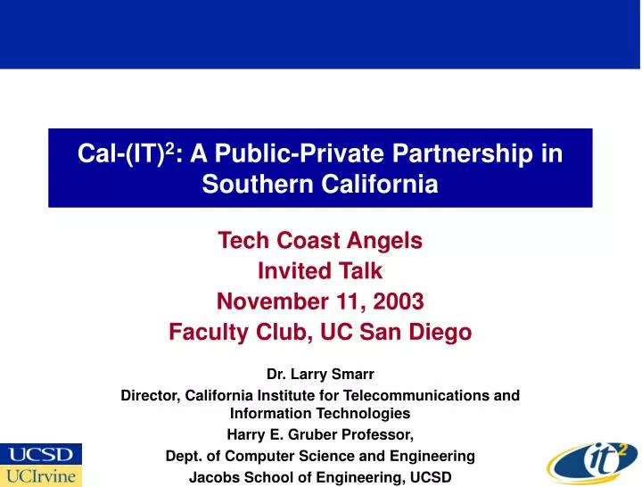 cal it 2 a public private partnership in southern california