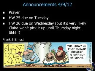 Announcements 4/9/12