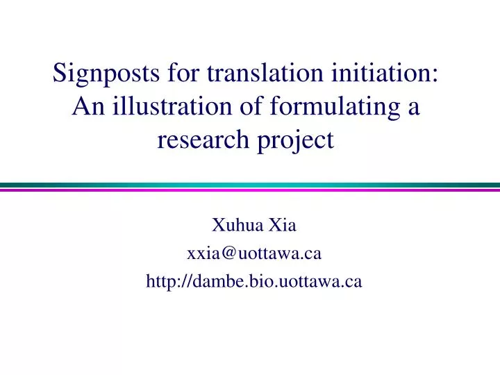 signposts for translation initiation an illustration of formulating a research project