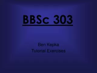 BBSc 303