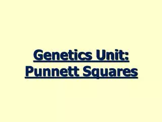 Genetics Unit: Punnett Squares