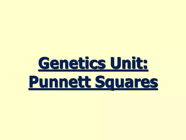 genetics unit punnett squares