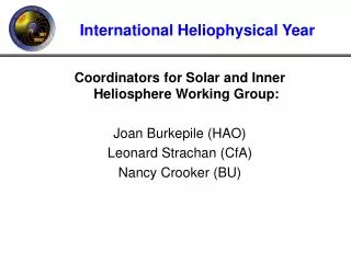 International Heliophysical Year