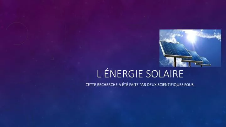 l nergie solaire