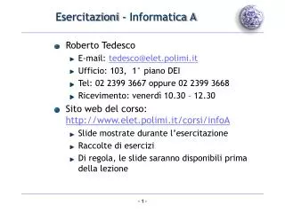 esercitazioni informatica a