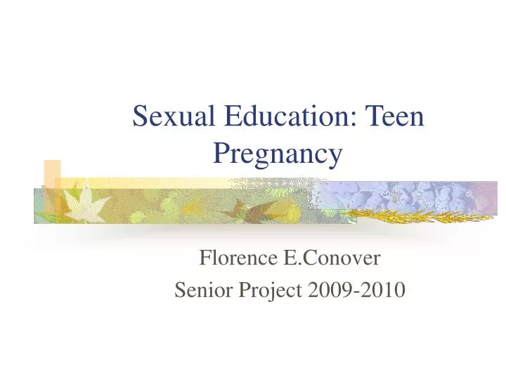 sexual education teen pregnancy
