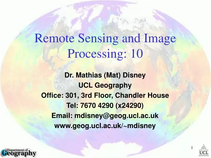 remote sensing and image processing 10