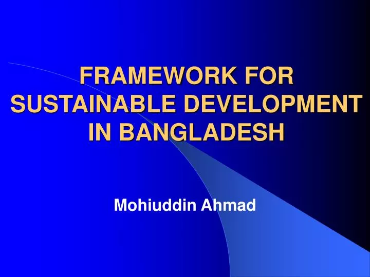 framework for sustainable development in bangladesh