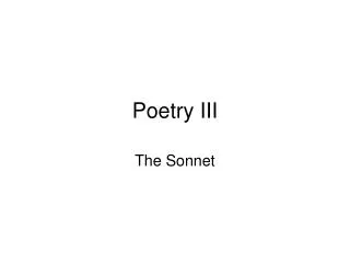 Poetry III