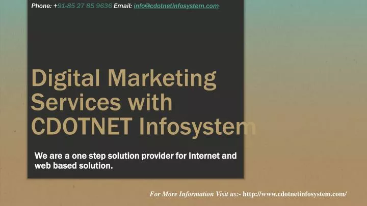 digital marketing services with cdotnet infosystem