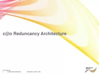 c@o Reduncancy Architecture