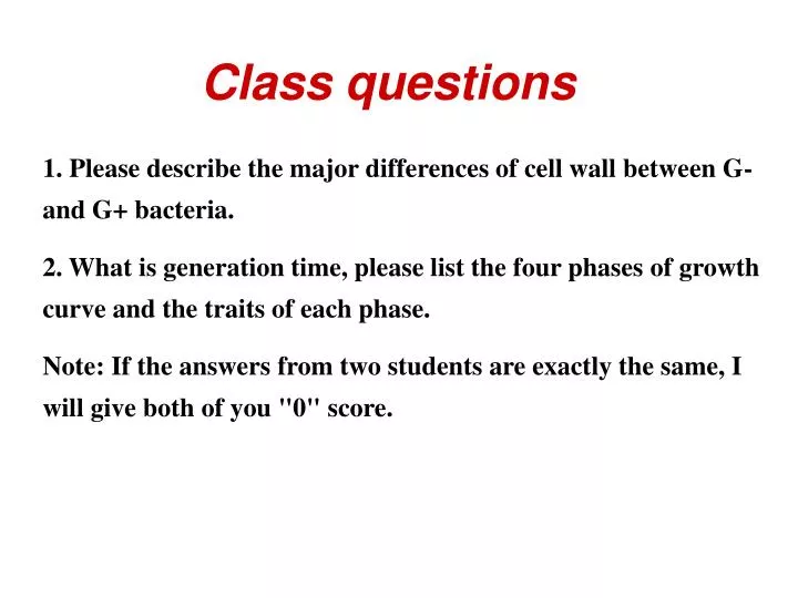 class questions