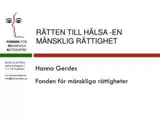 r tten till h lsa en m nsklig r ttighet