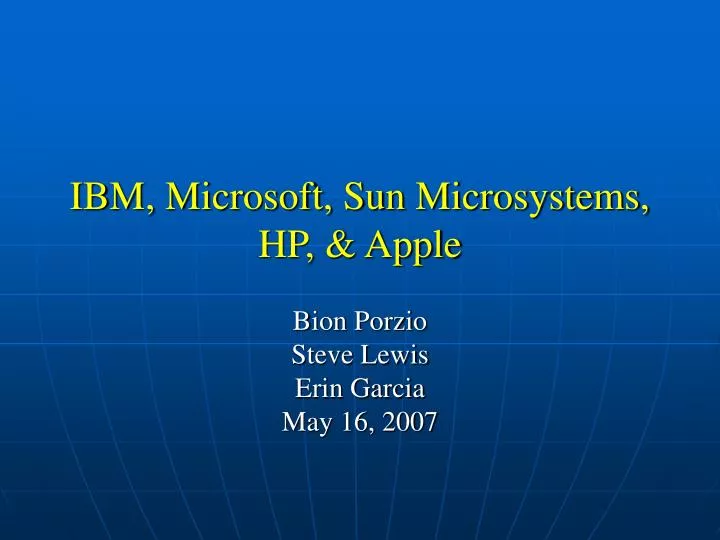 ibm microsoft sun microsystems hp apple