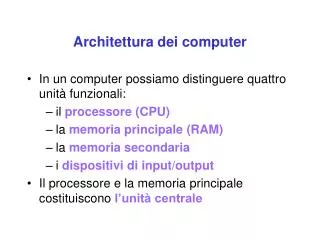 architettura dei computer