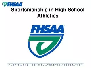 Sportsmanship in High School Athletics
