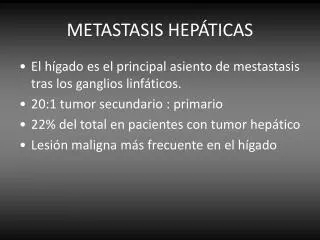 metastasis hep ticas