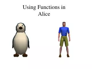 Using Functions in Alice