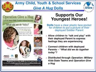 Army Child, Youth &amp; School Services Give A Hug Dolls