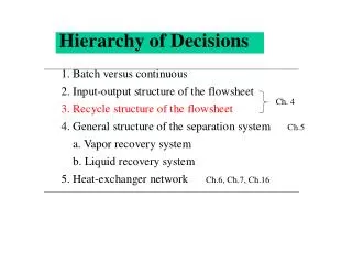 Hierarchy of Decisions